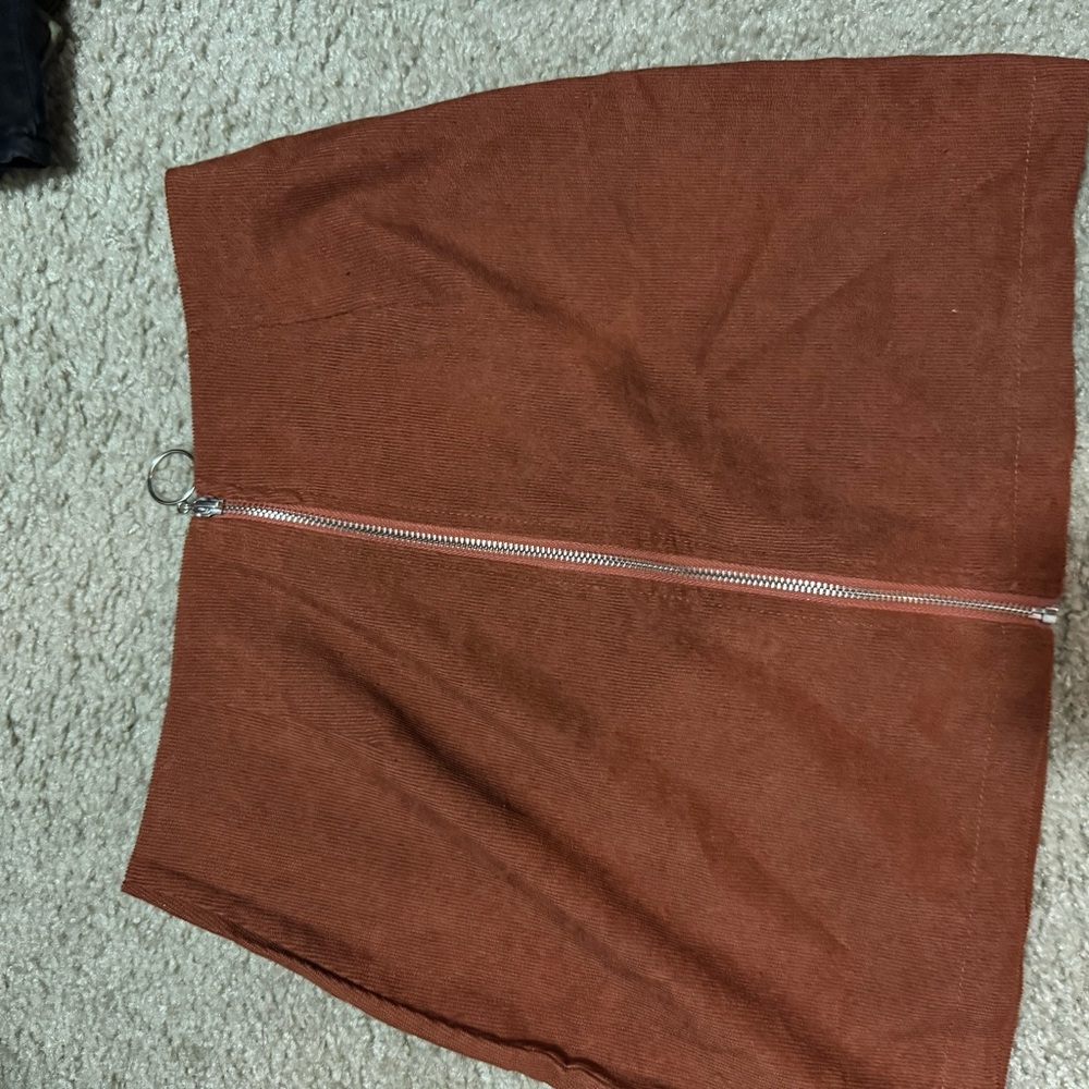 SHEIN Copper Zipper Mini Skirt